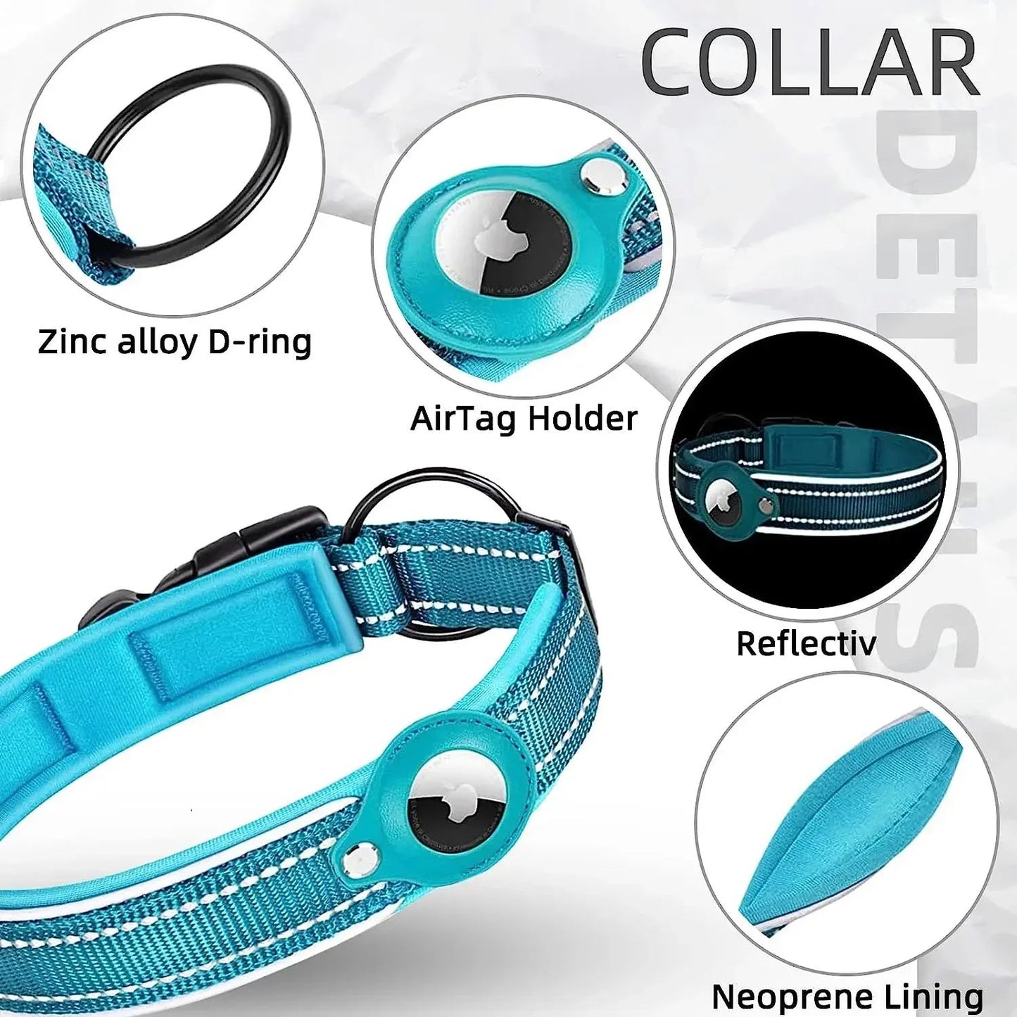 Reflective Waterproof Airtag Pet Collar