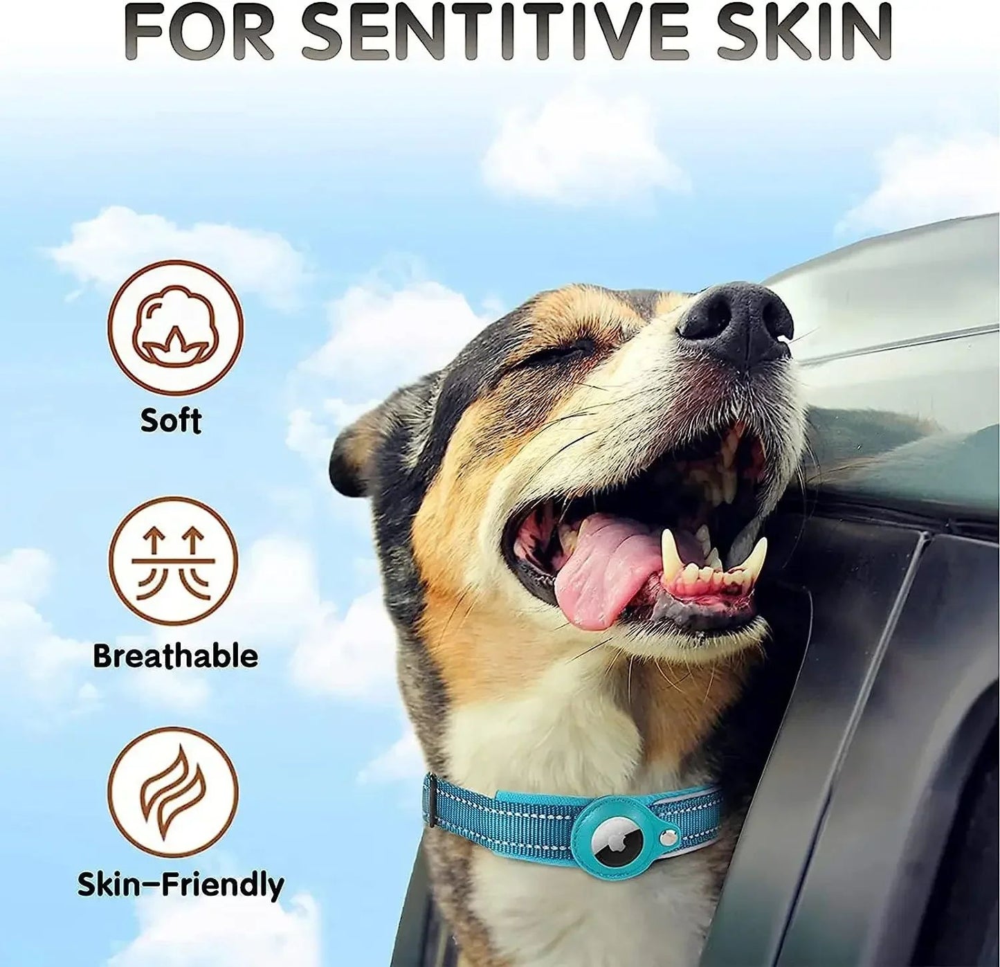 Reflective Waterproof Airtag Pet Collar