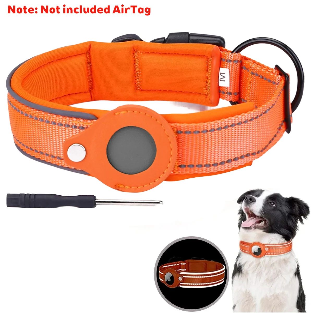 Reflective Waterproof Airtag Pet Collar