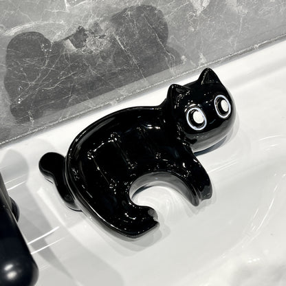 CatFlow Ceramic Soap Holder Dish for Bathroom Sink & Shower