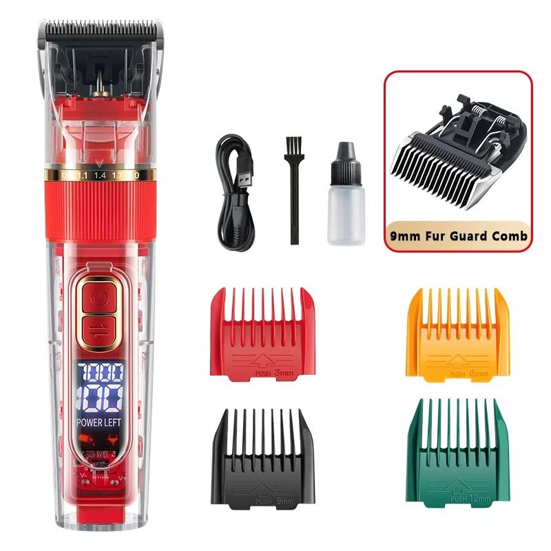 High-Torque Pet Grooming Clipper – Digital Display Cordless Shaver & Precision Trimmer for Dogs & Cats