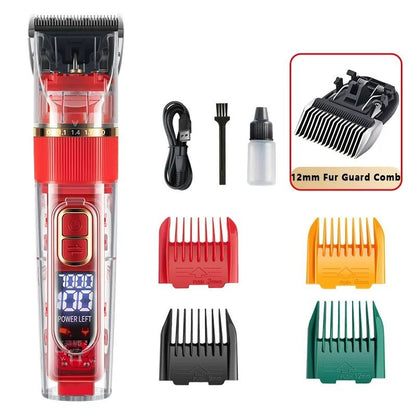 High-Torque Pet Grooming Clipper – Digital Display Cordless Shaver & Precision Trimmer for Dogs & Cats