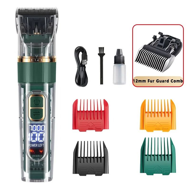 High-Torque Pet Grooming Clipper – Digital Display Cordless Shaver & Precision Trimmer for Dogs & Cats