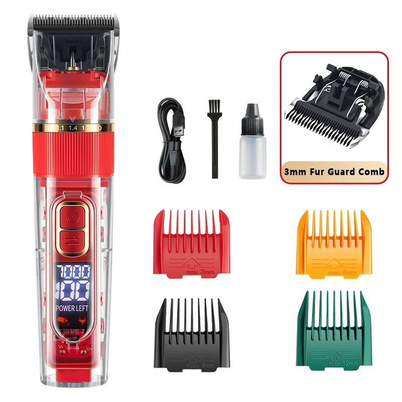 High-Torque Pet Grooming Clipper – Digital Display Cordless Shaver & Precision Trimmer for Dogs & Cats