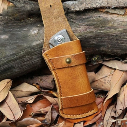 Premium Leather Sheath Knife & Flashlight Holder with Belt Loop