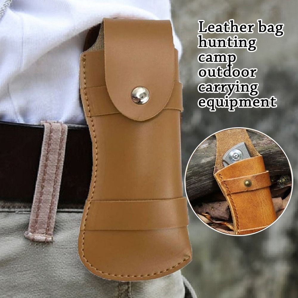 Premium Leather Sheath Knife & Flashlight Holder with Belt Loop
