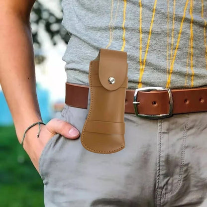 Premium Leather Sheath Knife & Flashlight Holder with Belt Loop