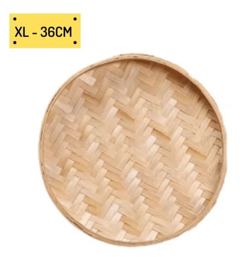 Handwoven Bamboo Basket Tray for Fruit Bread & Home Decoration