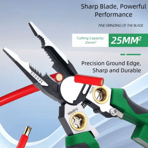 8 in 1 Wire Stripper & Voltage Tester Pliers for Electrical Repairs