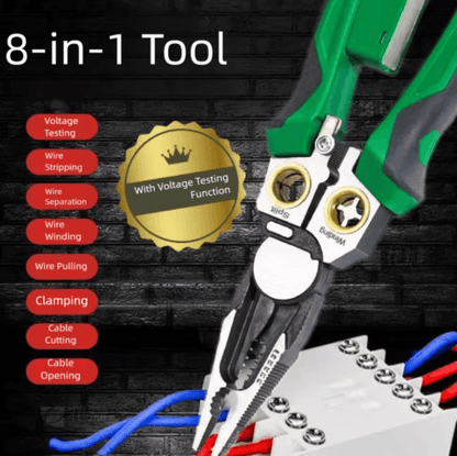 8 in 1 Wire Stripper & Voltage Tester Pliers for Electrical Repairs