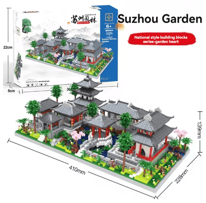 Classic Chinese Garden Mini Building Blocks with LED Light