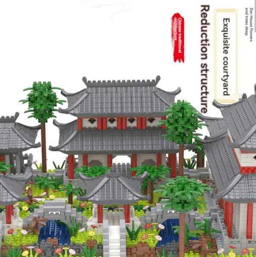 Classic Chinese Garden Mini Building Blocks with LED Light
