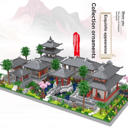 Classic Chinese Garden Mini Building Blocks with LED Light