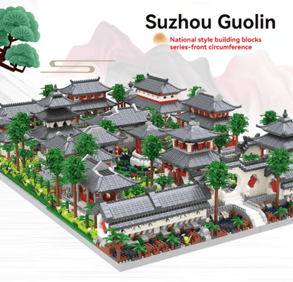 Classic Chinese Garden Mini Building Blocks with LED Light