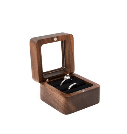 Elegant Wooden Ring Box for Engagement Wedding & Anniversary Gifts