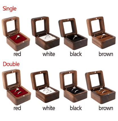 Elegant Wooden Ring Box for Engagement Wedding & Anniversary Gifts