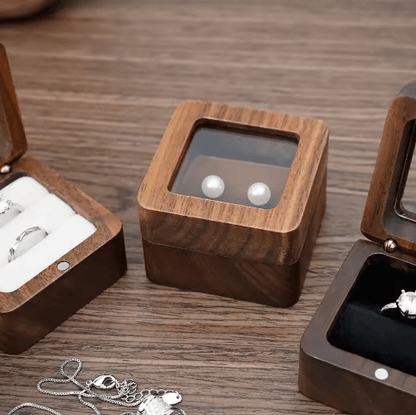 Elegant Wooden Ring Box for Engagement Wedding & Anniversary Gifts