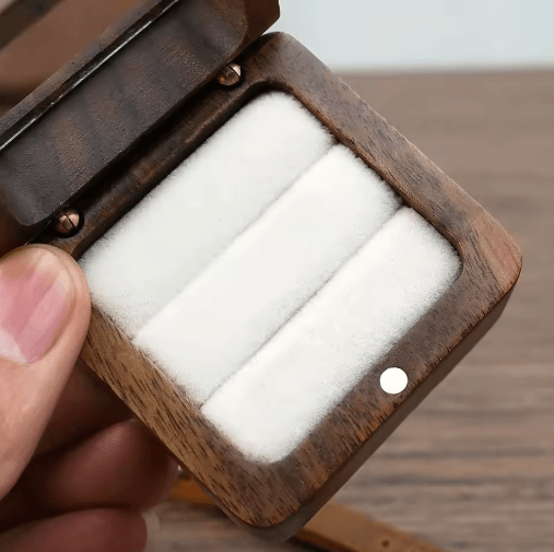 Elegant Wooden Ring Box for Engagement Wedding & Anniversary Gifts