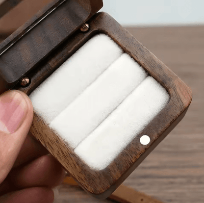 Elegant Wooden Ring Box for Engagement Wedding & Anniversary Gifts