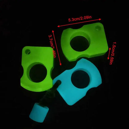 Glow Ring Keychain Outdoor Survival Pendant with Paracord Bag Charm