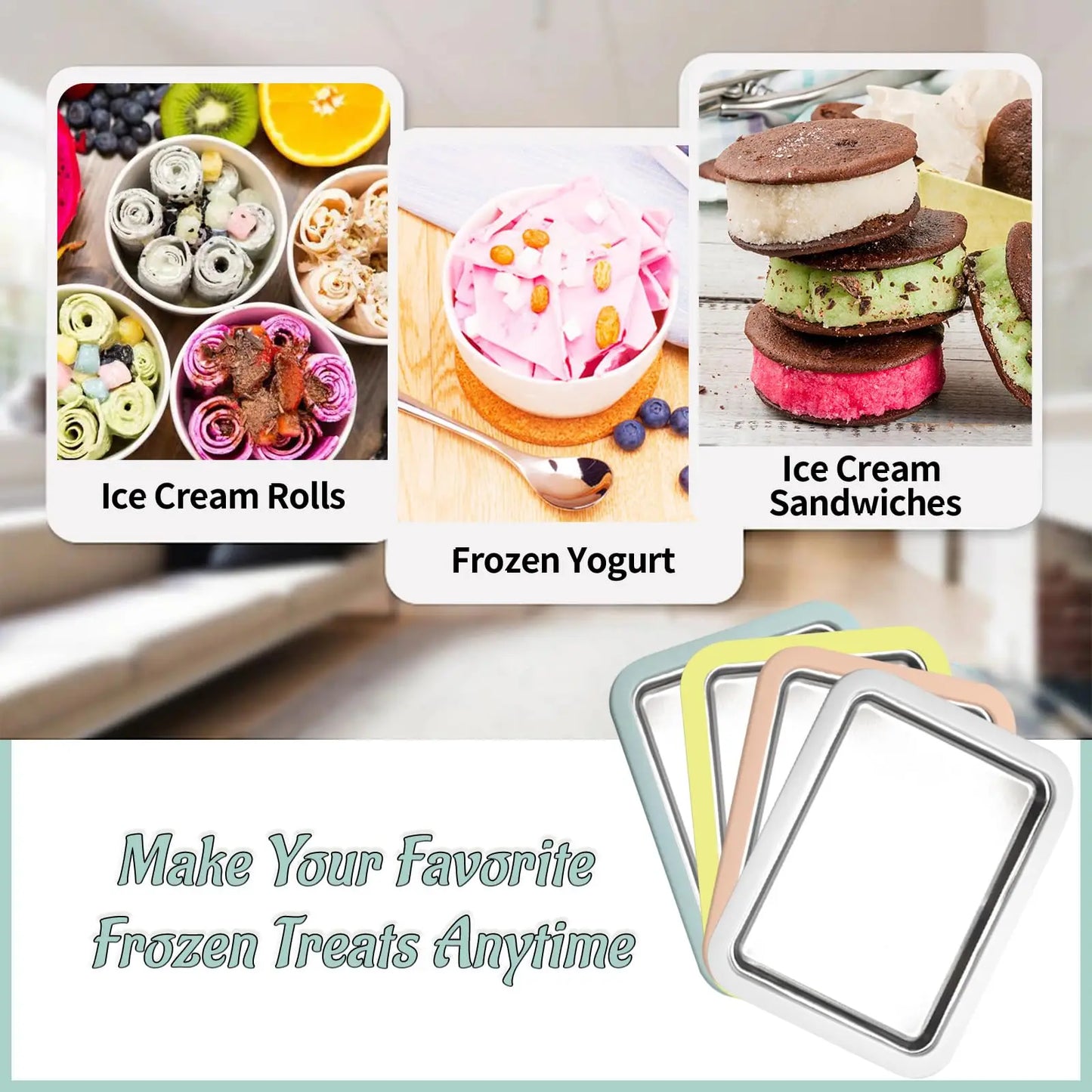 Frozen Swirl Rolled Ice Cream Maker for DIY Frozen Yogurt and Homemade Desserts