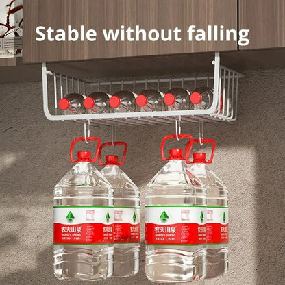 Under-Cabinet Management System – High-Load Iron Mesh Suspension Basket for Kitchen & Wardrobe