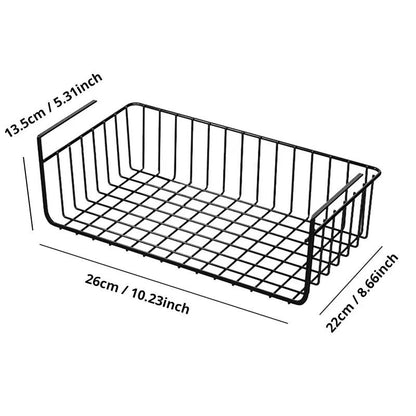 Under-Cabinet Management System – High-Load Iron Mesh Suspension Basket for Kitchen & Wardrobe