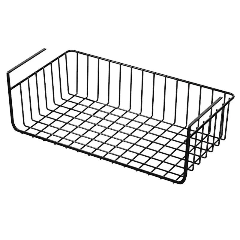 Under-Cabinet Management System – High-Load Iron Mesh Suspension Basket for Kitchen & Wardrobe