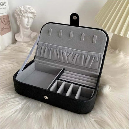 Elegant Travel Jewelry Organizer Case for Rings, Necklaces & Earrings