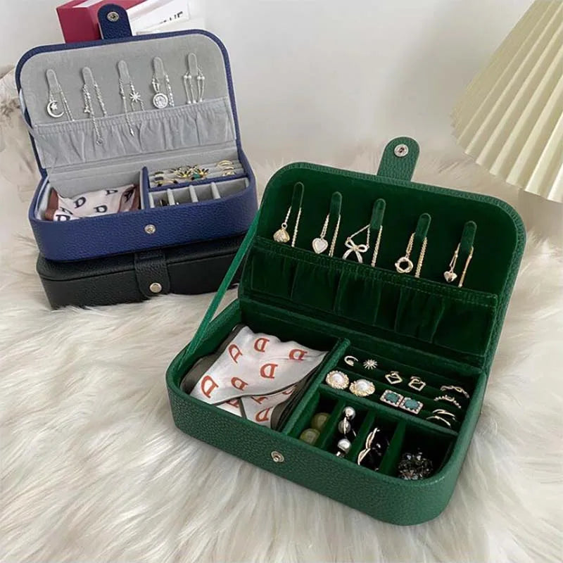Elegant Travel Jewelry Organizer Case for Rings, Necklaces & Earrings