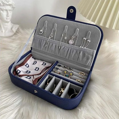 Elegant Travel Jewelry Organizer Case for Rings, Necklaces & Earrings