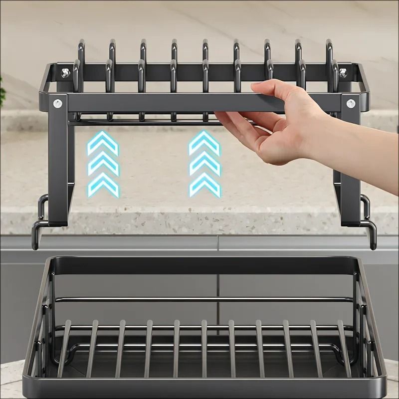 Adjustable Stainless Steel Over-Sink Dish Drying Rack