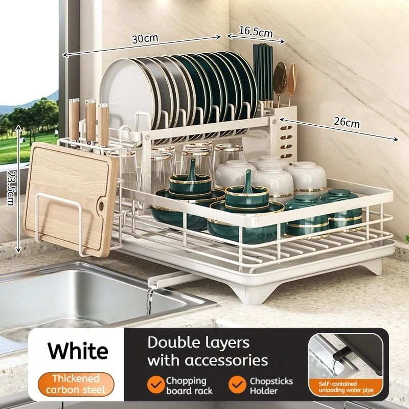 Adjustable Stainless Steel Over-Sink Dish Drying Rack