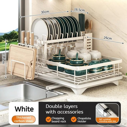Adjustable Stainless Steel Over-Sink Dish Drying Rack