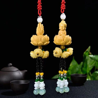 Chinese Style Buddha Pixiu Car Pendant for Peaceful Driving