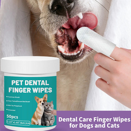 Disposable Pet Teeth Cleaning Finger Wipes Set