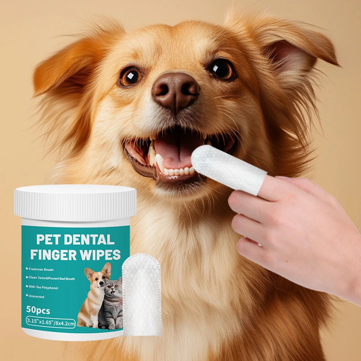 Disposable Pet Teeth Cleaning Finger Wipes Set