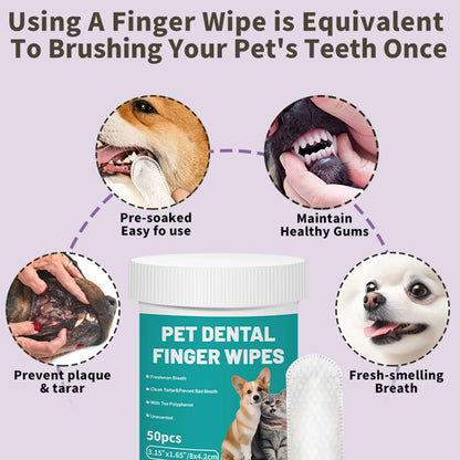 Disposable Pet Teeth Cleaning Finger Wipes Set