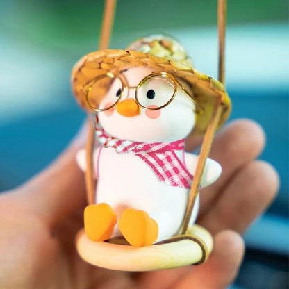 Swing Duck Car Pendant Cute Rear View Mirror Hanging Accessory