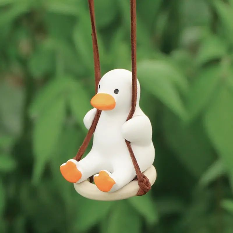 Swing Duck Car Pendant Cute Rear View Mirror Hanging Accessory