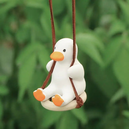 Swing Duck Car Pendant Cute Rear View Mirror Hanging Accessory