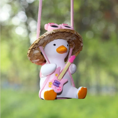 Swing Duck Car Pendant Cute Rear View Mirror Hanging Accessory