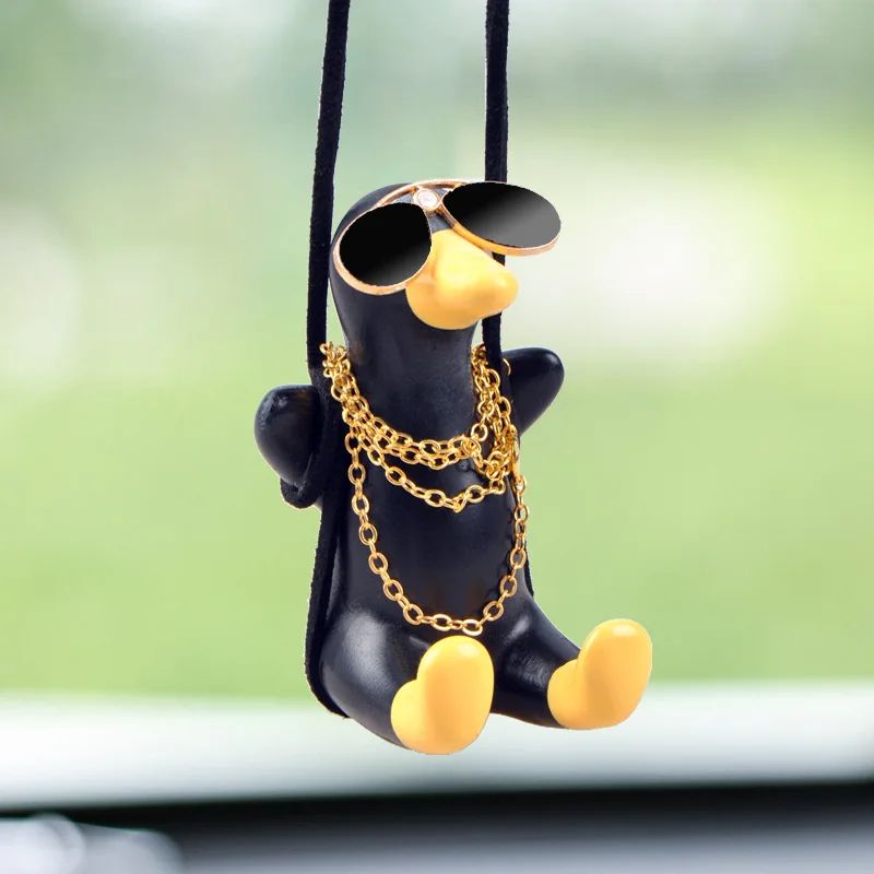 Swing Duck Car Pendant Cute Rear View Mirror Hanging Accessory