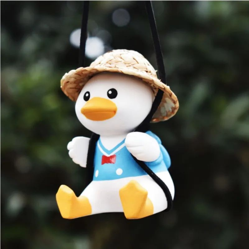 Swing Duck Car Pendant Cute Rear View Mirror Hanging Accessory