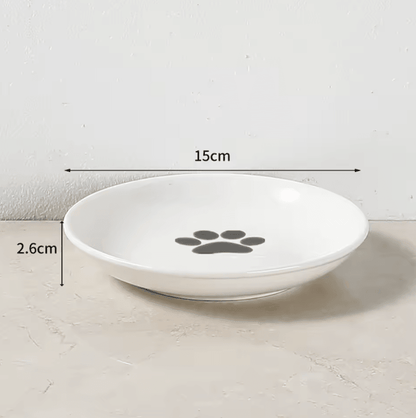 Whisker-Friendly Elevated Ceramic Cat Bowl with Anti-Tip Stand
