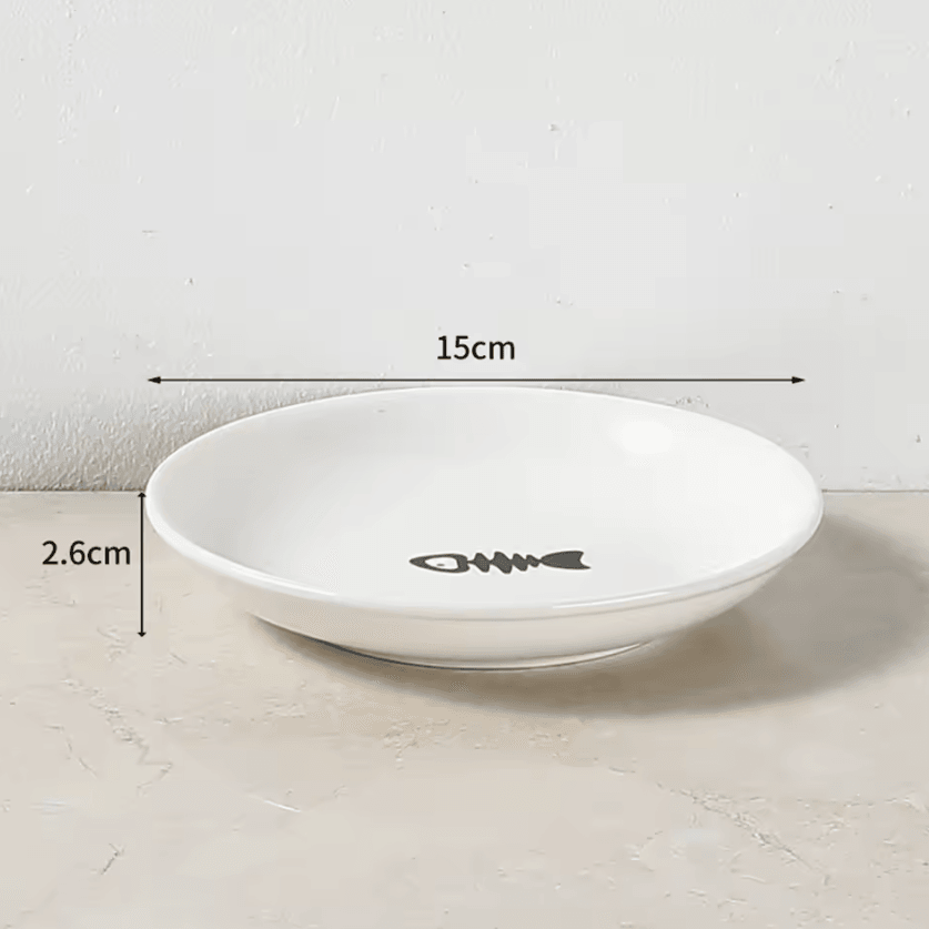 Whisker-Friendly Elevated Ceramic Cat Bowl with Anti-Tip Stand