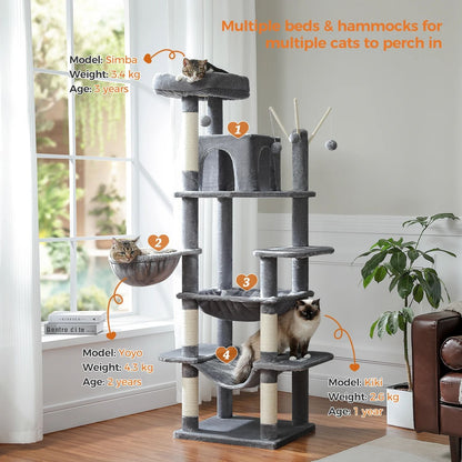Jumbo Deluxe Multi-Level Tall Cat Tower