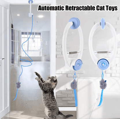 BouncePaw Retractable Hanging Cat Toy for Independent Indoor Play