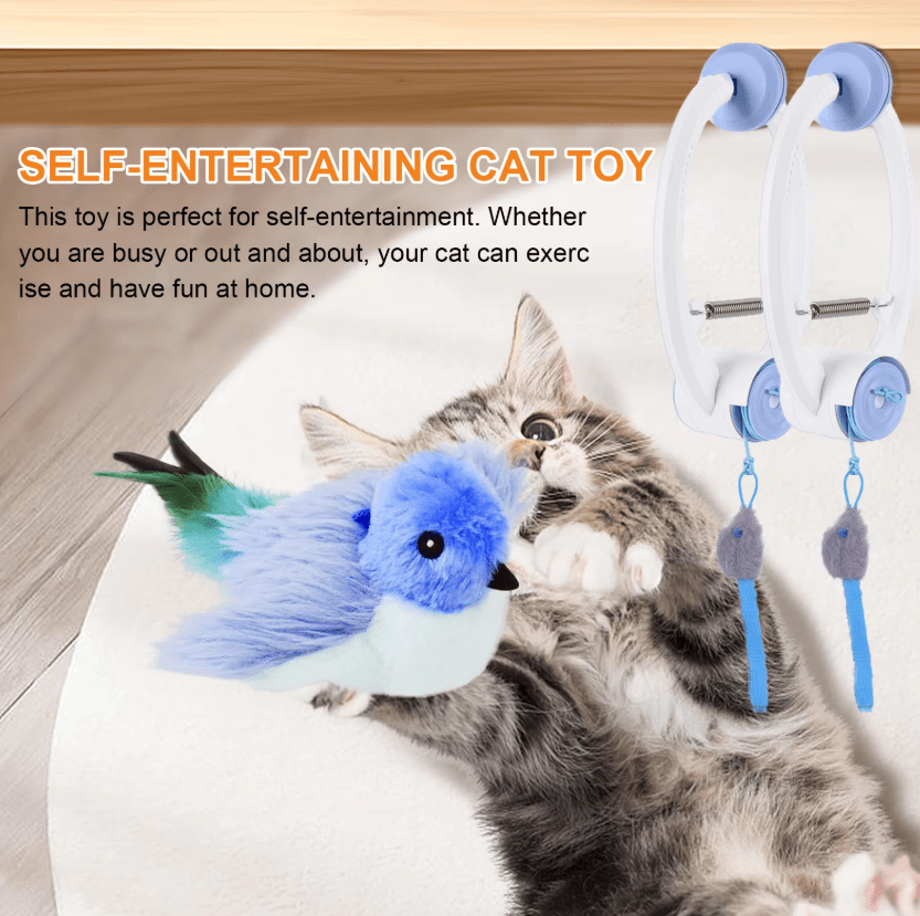 BouncePaw Retractable Hanging Cat Toy for Independent Indoor Play