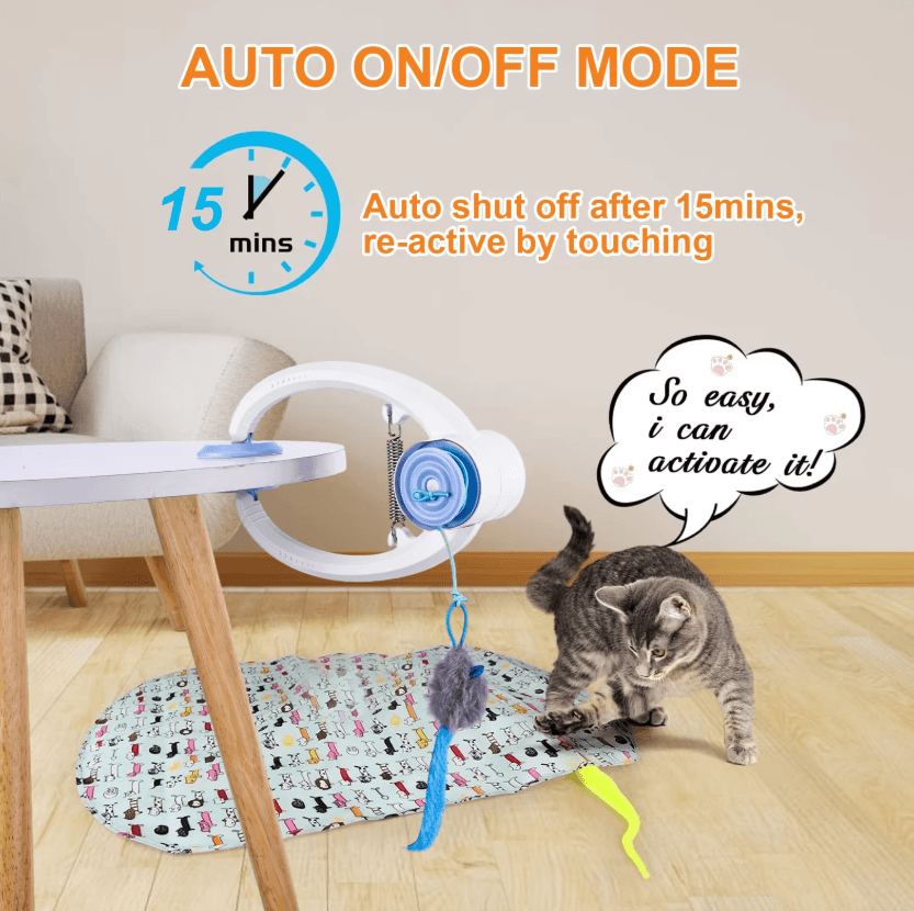 BouncePaw Retractable Hanging Cat Toy for Independent Indoor Play